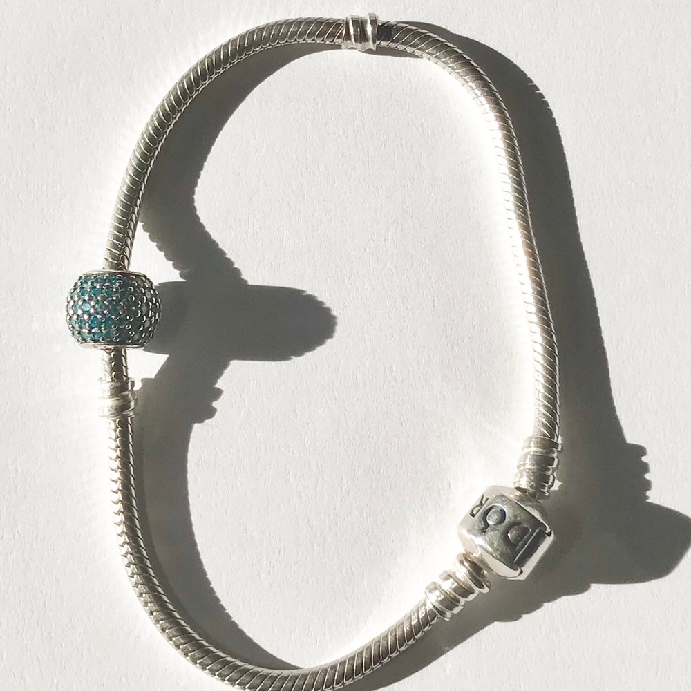 Pandora Teal Pave Lights Charm